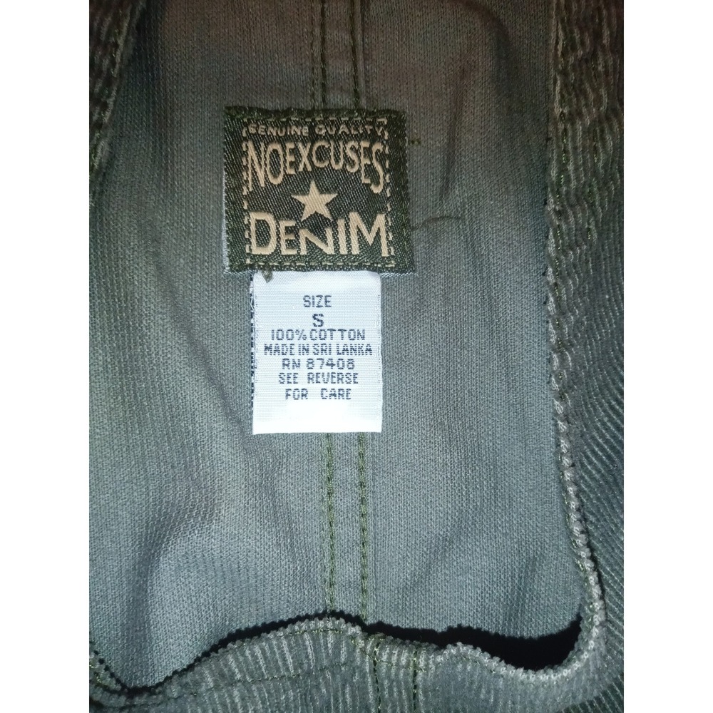 No Excuses Vintage Corduroy Jumper Dress Olive Green Pinafore Small - Picture 2 of 4